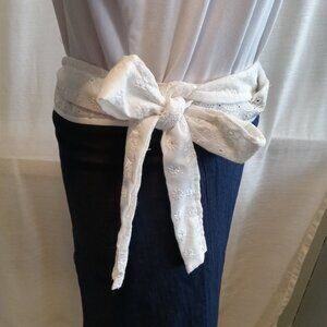 Single skirt - end of fabric rolls hand made Reversible wrap skirt